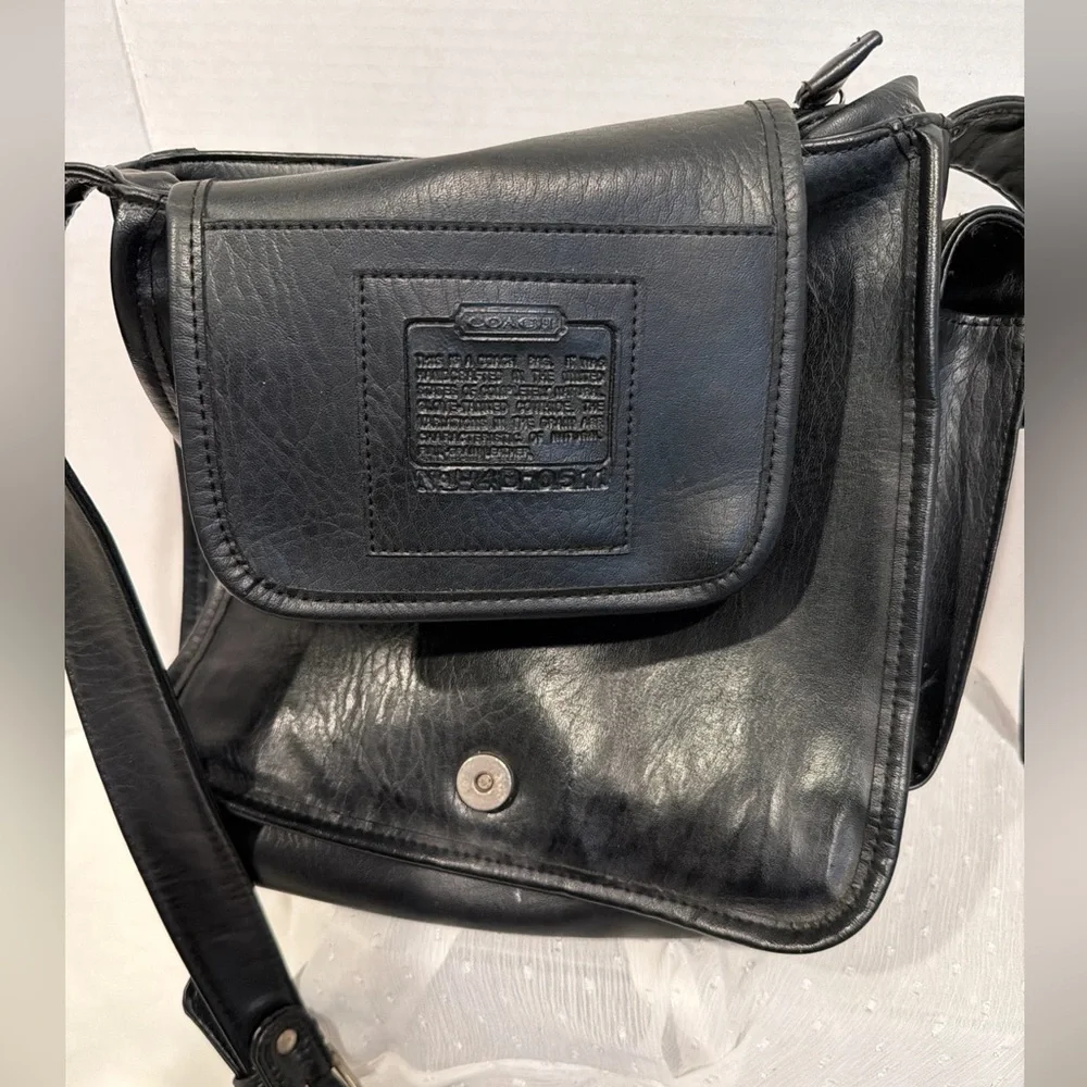 Coach Black Leather Messenger Bag